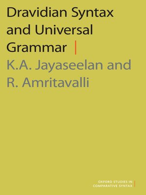 cover image of Dravidian Syntax and Universal Grammar